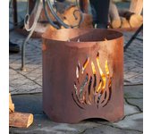 Chimenea de jardín hecha a mano kiruna de acero oxidado redfire