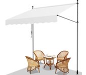 Toldo de balcón mango de toldo retráctil manual anti - ultravioleta blanco lechoso 3m