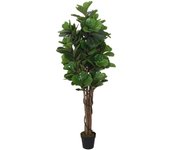 Higuera de hojas de violín artificial 232 hojas verde 180 cm