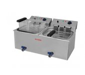 Freidora eléctrica de 10+10 litros con grifo eco maiser f12/10gx2eco