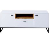 Oler - mueble tv, panel laminado, blanco 135 cm