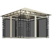 Cenador con mosquitera y tira de luces led crema 3x3x2,73m
