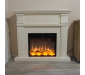 Camino caldera bianco chimenea eléctrica completa con insertable eléctrico 1500 w efecto de llama super realisitc y marco de madera mdf blanco crema