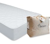 Cubre colchón moshy lyocell reversible acolchado - 150x190 cm - 100% algodón - acolchado sí - impermeable no - platabanda normal