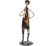 Escultura de saxofonista de hierro, decoración para salas de estar del hogar, tocador de instrumentos