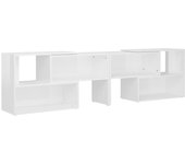 Mueble de tv madera contrachapada blanco brillante 149x30x52 cm
