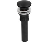 Tapón de drenaje de fregadero de cobre y acero inoxidable para lavabo de baño, pieza de drenaje para cocina doméstica (negro con r