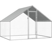 Gallinero exterior 2,75 x 2 x 1,92 m acero galvanizado
