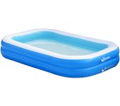 Piscina hinchable 1.300 litros 2 personas outsunny 262x176x56 cm azul