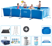 Paquete de piscina - intex - rectángulo - 450x220x84 cm + accesorios a275