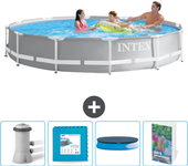 Paquete de piscina - intex - alrededor - 366x366x76 cm + accesorios cb108