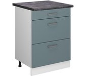 Vicco mueble bajo de cocina r-line, gris azulado, 60 cm con cajones, et antracita