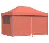 Tienda de fiesta plegable pop-up 4 paredes laterales terracota