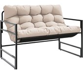 Banco de jardín con cojín acero taupe 113 cm