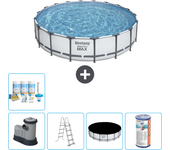 Paquete de piscina - bestway - alrededor - 549x549x122 cm + accesorios cb29