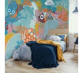 Papel pintado panorámico con motivo de fondos marinos colores 375x250cm