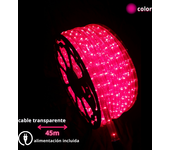 Manguera led, 45 m, 1650 leds rosa, ip65, 230v, recortable cada 1m, prolongable