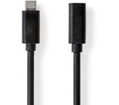 Cable usb - usb 3.2 gen 1 - usb-c macho - usb-c hembra - 60 w - 4k@60hz - 5 gbps - niquelado - 2.00 m - redondo - pvc - negro - label
