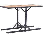 Maison exclusive - mesa de jardín madera maciza de acacia y ratán sintético negro