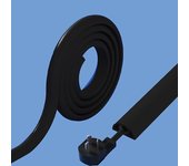 Canaleta para cables de pvc para montaje en suelo, diámetro interior 8 mm d20, color negro, para uso doméstico y de oficina.