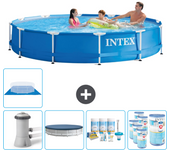 Paquete de piscina - intex - alrededor - 366x366x76 cm + accesorios cb15