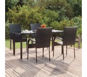 Juego de comedor de jardín 5 piezas，conjunto de comedor de exterior，conjunto de jardín ratán sintético negro cfw176588