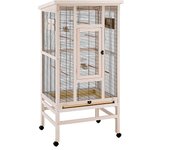 Ferplast pajarera de madera fsc para pájaros wilma, jaula grande para canarios periquitos, pájaros exóticos pequeños, accesorios incluidos
