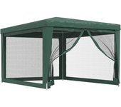 Tienda de jardín | carpa para fiestas con 4 paredes de malla hdpe verde 3x4 m cfw310778