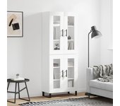 Aparador alto | aparador de comedor | armario de cocina madera contrachapada blanco 69,5x34x180 cm cfw81084