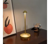 Lámparas de mesa regulables, lámpara de escritorio táctil led recargable para sala de estar, temperatura de color de 3 niveles, dorado