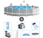 Paquete de piscina - intex - alrededor - 610x610x132 cm + accesorios a2350
