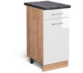 Vicco mueble bajo de cocina r-line, blanco alto brillo, 40 cm , et antracita