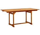 Mesa de comedor de jardín (120-170)x80x75 cm madera maciza de acacia