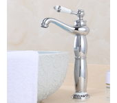 Grifo mezclador de lavabo, grifo de baño, grifo retro de lavabo con agua fría y caliente ajustable - sin manguera de suministro de agua