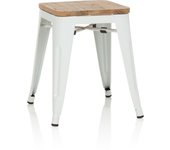 Taburete vantaggio w metallic blanco / asiento madera genuina claro hjh office