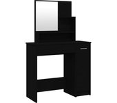 Tocador mesa de maquillaje con espejo 86,5 x 35 x 136 cm negro 02_0006215