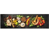 Alfombra de cocina | tapete para la cocina lavable terciopelo dibujo especias 45x150 cm cfw65200