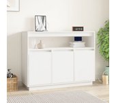 Aparador | aparador de comedor | armario de cocina de madera maciza de pino blanco 104,5x34x80 cm cfw87240