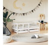 Maison exclusive - estructura cama niños con cajones madera pino blanco 70x140 cm