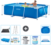 Paquete de piscina - intex - rectángulo - 260x160x65 cm + accesorios a136