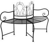 Banco de jardín muebles de exterior terraza árbol torre 150 cm acero negro 02_0011845