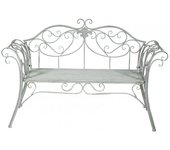 Biscottini banco de hierro - banco de jardín en acabado gris antiguo para exterior, terrazas y balcones - 133x47x90 cm