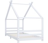 Estructura de cama infantil madera maciza pino blanco 90x200 cm