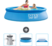 Paquete de piscina - intex - alrededor - 244x244x61 cm + accesorios cb76