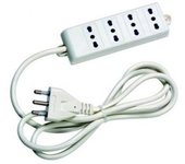 Link lkmp04f multiprese a 4 prese 10/16, spina tripolare italiana 16a, cavo da 1.5 m