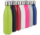 Relaxdays botella agua sin bpa isotérmica para bebidas frías y calientes, acero inoxidable, verde, 500 ml
