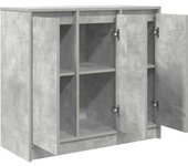 Aparador | aparador de comedor | armario de cocina de madera de ingeniería gris hormigón 85x34x76 cm cfw19951