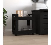 Maison exclusive - carrito de escritorio madera contrachapada negro 60x45x60 cm