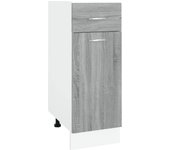 Armario bajo de cocina madera de ingeniería gris 30x46x81,5 cm