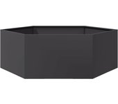 Jardinera hexagonal acero negra 138x120x45 cm